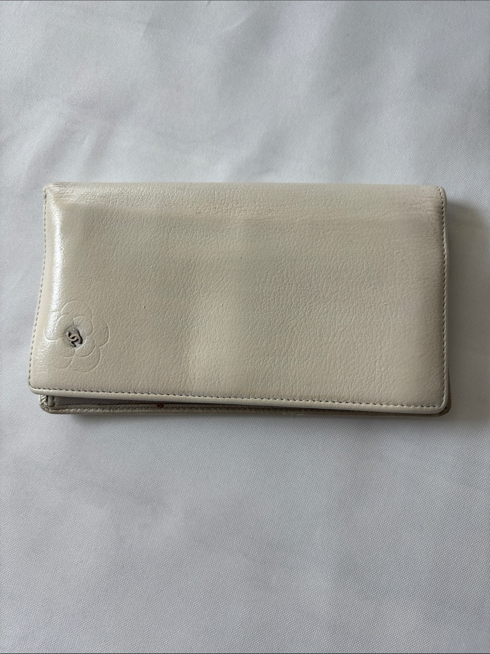 Authentic Vintage Chanel Camellia Long Flap Wallet (Restored/Repainted Exterior)